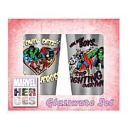 Marvel Only Date Superheroes Glass Tumbler 2-Pack